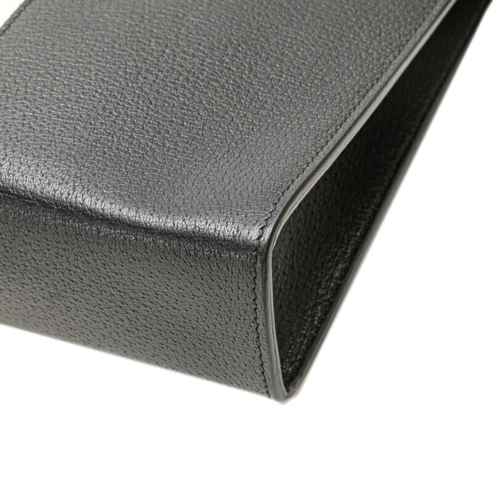 Gucci Web Stripe Clutch Bag Shoulder Black Leather - Picture 6 of 9